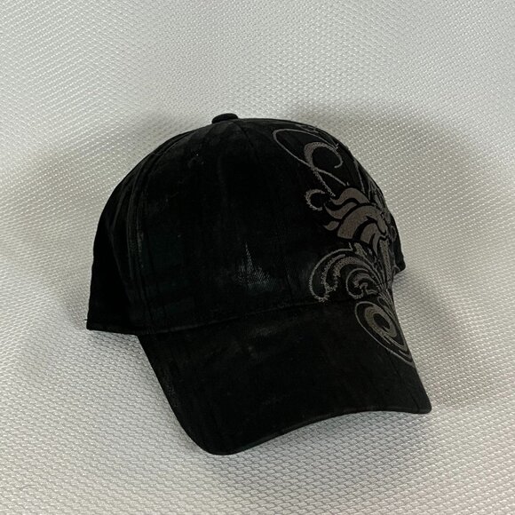 Denver Broncos Black Plaid Silver Embroidered Baseball Cap Hat S/M - Picture 1 of 9